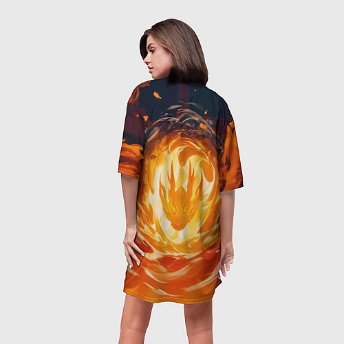 Женская длинная футболка Хаято Суо - Ветролом / 3D-принт – фото 4