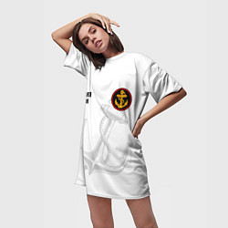 Футболка женская длинная Морская Пехота ВМФ, цвет: 3D-принт — фото 2