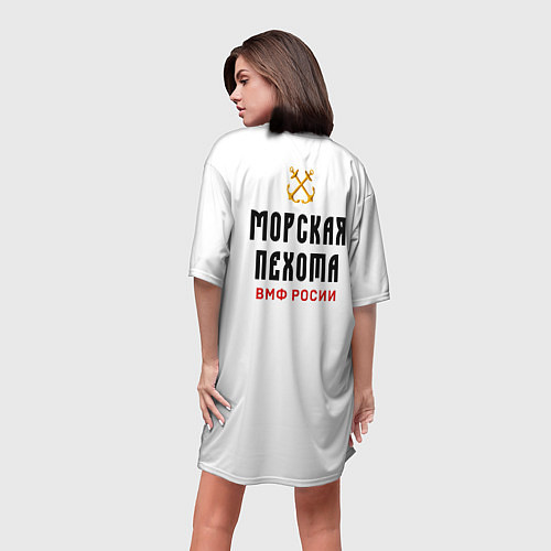 Женская длинная футболка Морская Пехота ВМФ / 3D-принт – фото 4