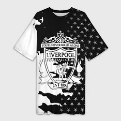 Женская длинная футболка Liverpool текстура спорт