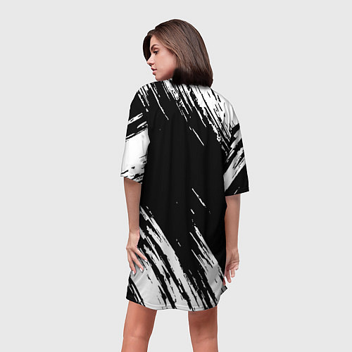 Женская длинная футболка Chelsea краски текстура / 3D-принт – фото 4