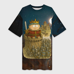 Женская длинная футболка Эрик Картман король в крепости