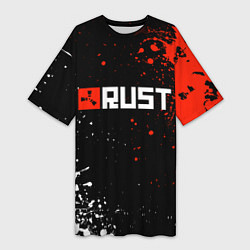Футболка женская длинная Раст - лого, цвет: 3D-принт