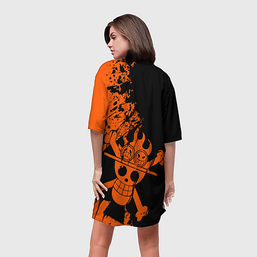 Женская длинная футболка One Piece - Ace / 3D-принт – фото 4