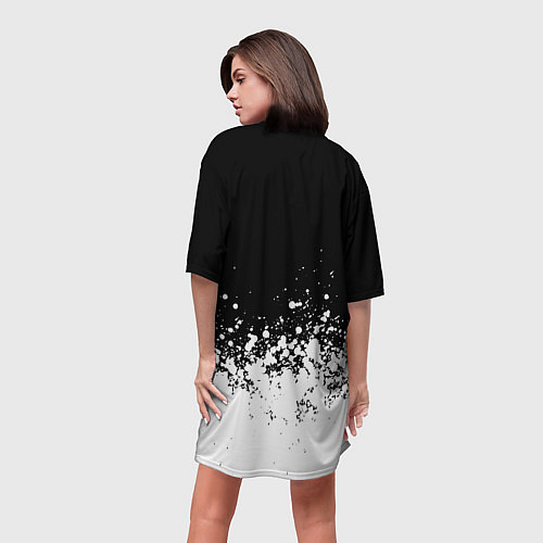 Женская длинная футболка Inter краски / 3D-принт – фото 4