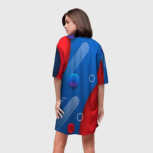 Женская длинная футболка Радостныйй жираф в шарфе / 3D-принт – фото 4