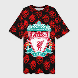Футболка женская длинная Liverpool samurai, цвет: 3D-принт