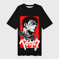 Футболка женская длинная Берсерк аниме, цвет: 3D-принт