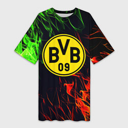 Женская длинная футболка Borussia flame toxic
