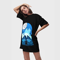 Футболка женская длинная Мое перерождение в слизь, цвет: 3D-принт — фото 2