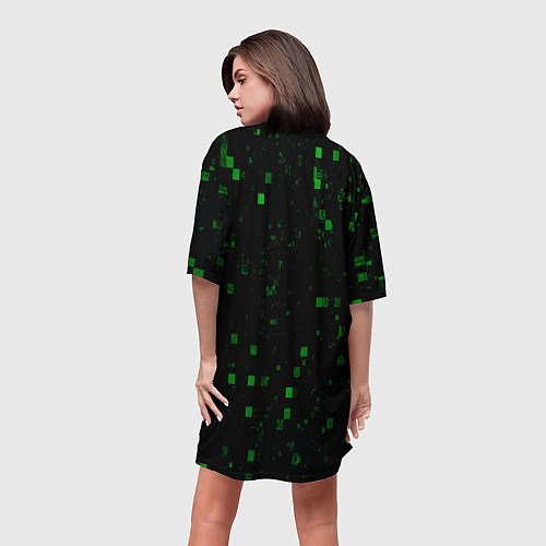 Женская длинная футболка Color green khaki / 3D-принт – фото 4