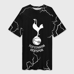 Футболка женская длинная Тоттенхэм Хотспур молнии, цвет: 3D-принт