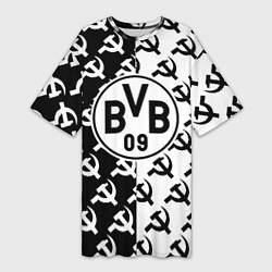 Женская длинная футболка Borussia паттерн ссср