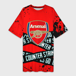Футболка женская длинная Arsenal x counter strike game, цвет: 3D-принт