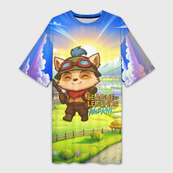 Футболка женская длинная League of legends Тимо, цвет: 3D-принт