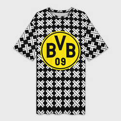 Женская длинная футболка Borussia pattern geometry