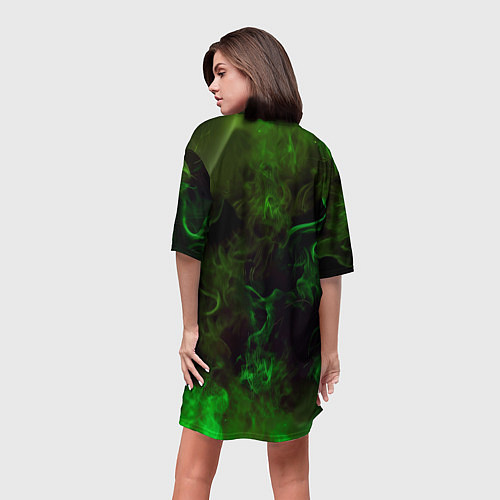 Женская длинная футболка Интер кислотный огонь / 3D-принт – фото 4