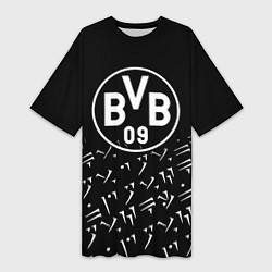 Футболка женская длинная Borussia хищник стиль, цвет: 3D-принт