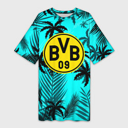 Женская длинная футболка Borussia неоновые тропики гта