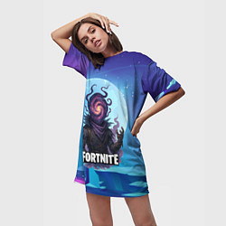 Футболка женская длинная Рейвен Fortnite, цвет: 3D-принт — фото 2