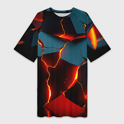 Футболка женская длинная Orange glow, цвет: 3D-принт