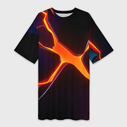 Женская длинная футболка Orange rift