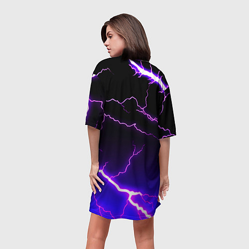 Женская длинная футболка Bayern Mnchen молнии шторм / 3D-принт – фото 4