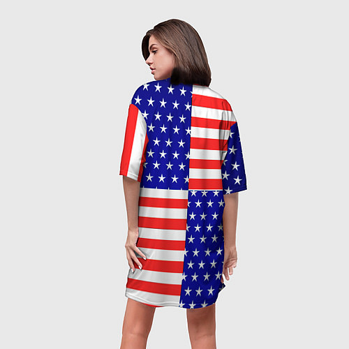 Женская длинная футболка Бавария Мюнхен сша паттерн / 3D-принт – фото 4