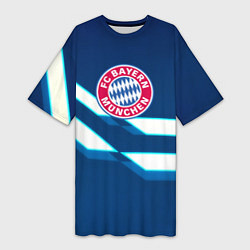 Футболка женская длинная Бавария Мюнхен геометрия, цвет: 3D-принт