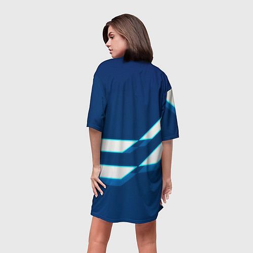 Женская длинная футболка Бавария Мюнхен геометрия / 3D-принт – фото 4