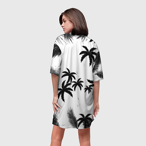 Женская длинная футболка Бавария Мюнхен тропики / 3D-принт – фото 4