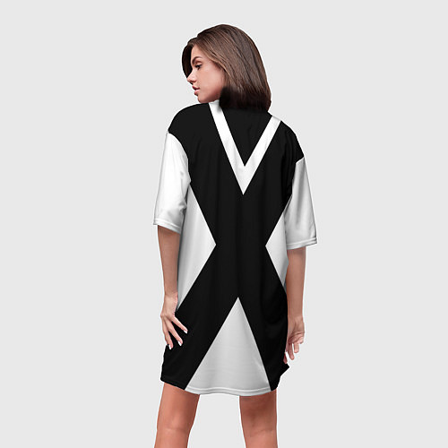 Женская длинная футболка Бавария Мюнхен полосы / 3D-принт – фото 4