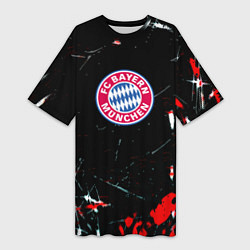 Женская длинная футболка Бавария Мюнхен штрихи красок