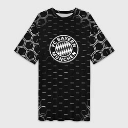 Футболка женская длинная Бавария Мюнхен соты текстура, цвет: 3D-принт