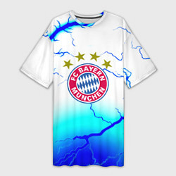 Футболка женская длинная Бавария Мюнхен молнии, цвет: 3D-принт