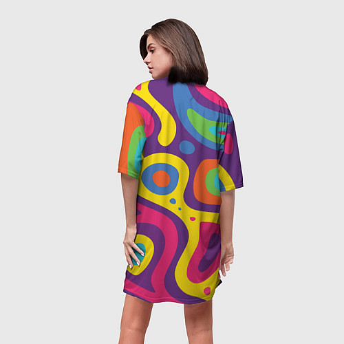 Женская длинная футболка Abstract tac / 3D-принт – фото 4