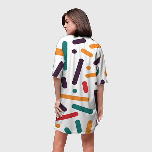 Женская длинная футболка Oval oil / 3D-принт – фото 4