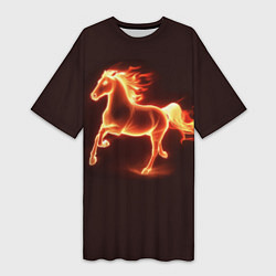 Женская длинная футболка Огненная лошадь 2026