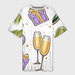 Женская длинная футболка Новогодний вайб