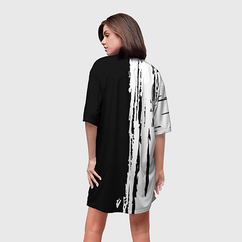 Женская длинная футболка Tottenham Hotspur белые краски / 3D-принт – фото 4