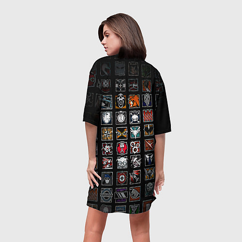 Женская длинная футболка Juventus ачивки паттерн / 3D-принт – фото 4