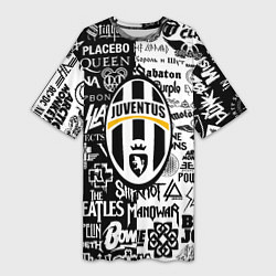 Женская длинная футболка Juventus рок музыка