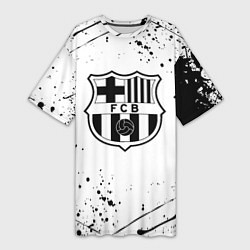 Женская длинная футболка Barcelona брызги красок