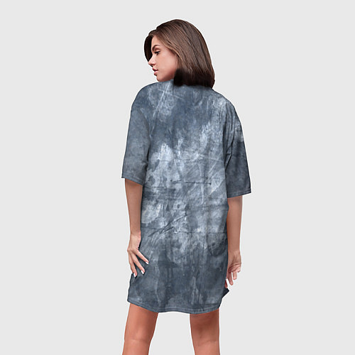 Женская длинная футболка Абстракция - gray-blue / 3D-принт – фото 4