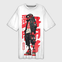 Женская длинная футболка Bot raven