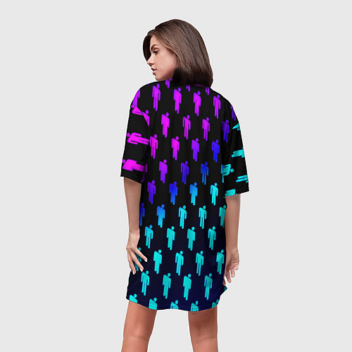 Женская длинная футболка Barcelona люди градиент неон / 3D-принт – фото 4