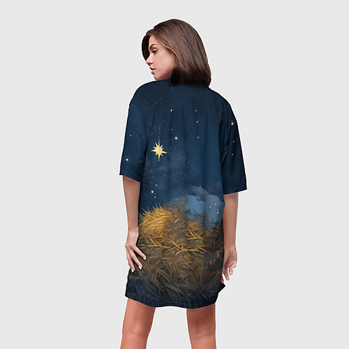 Женская длинная футболка Лошадка спит с жеребенком / 3D-принт – фото 4