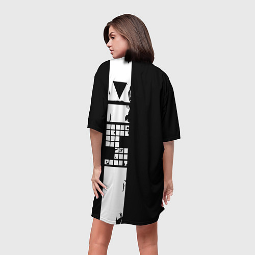 Женская длинная футболка Ювентус геометрия белая / 3D-принт – фото 4