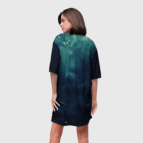 Женская длинная футболка Тыква призрак / 3D-принт – фото 4