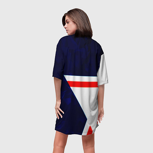 Женская длинная футболка Бавария звезды геометрия / 3D-принт – фото 4